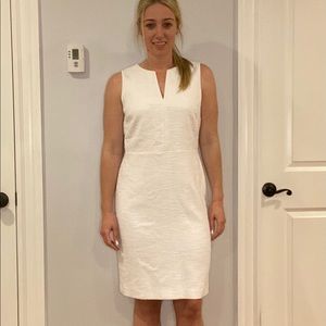 Ann Taylor White ‘Tweed Like’ Fabric Pencil Dress